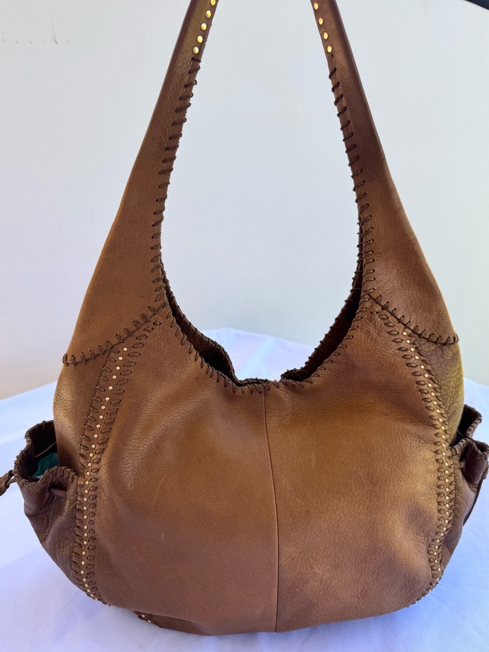 Sigrid Olsen Brown Leather Shoulder Hobo Bag